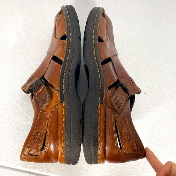 Streetcars Brown Leather Hook Loop Fisherman Sandal Comfort Men Shoe Size 11